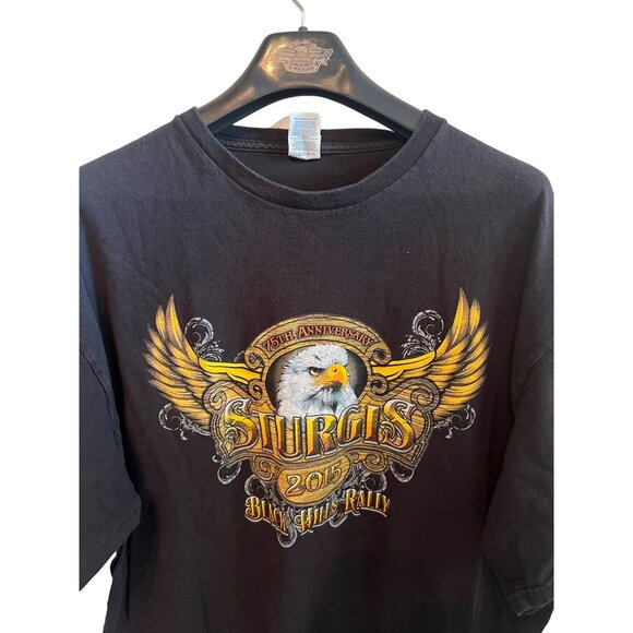 Sturgis 2015 Black Hills Rally Tshirt 75th Anniversary Delta Pro Weight Men's 2x - Picture 3 of 5